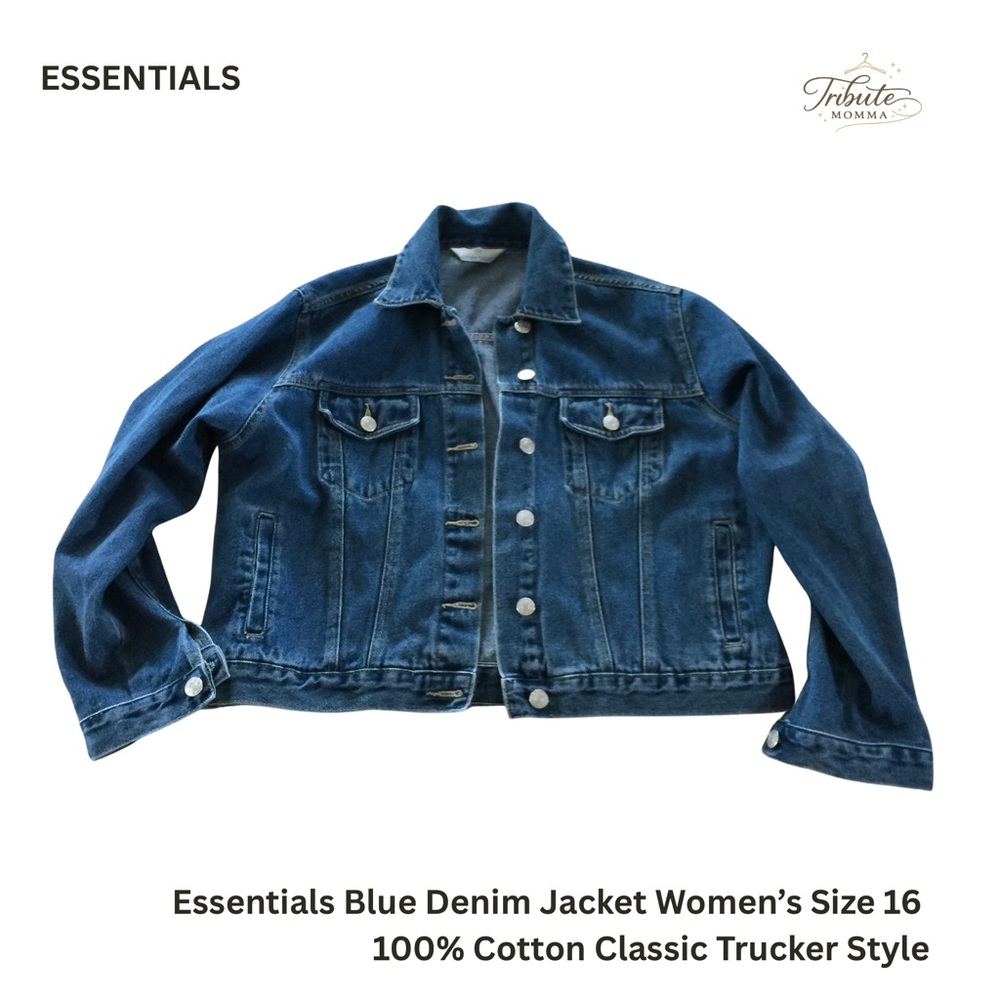 100$ Colton Women’s B
Jean Jacket Essentials Blue Denim Women’s Size 16
